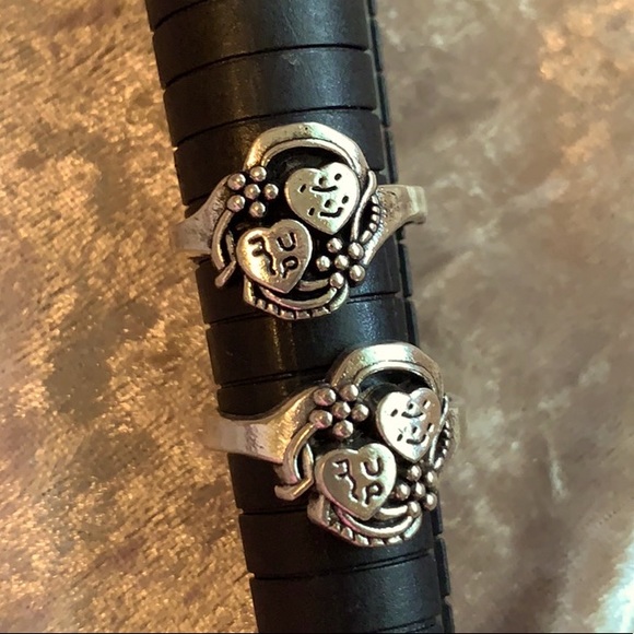 Vintage Matching Rings couples BFFs silver plated - Picture 8 of 14